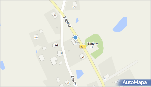 Zagony, Zagony, 37, mapa Zagony