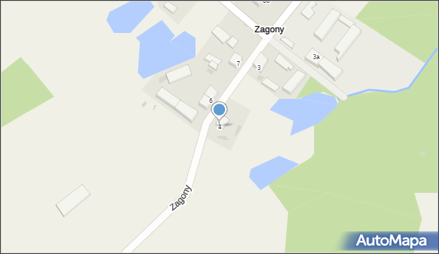 Zagony, Zagony, 4, mapa Zagony
