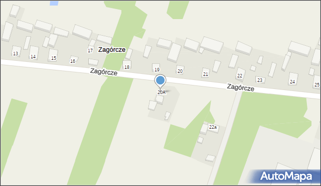 Zagórcze, Zagórcze, 20A, mapa Zagórcze