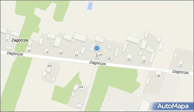 Zagórcze, Zagórcze, 22, mapa Zagórcze