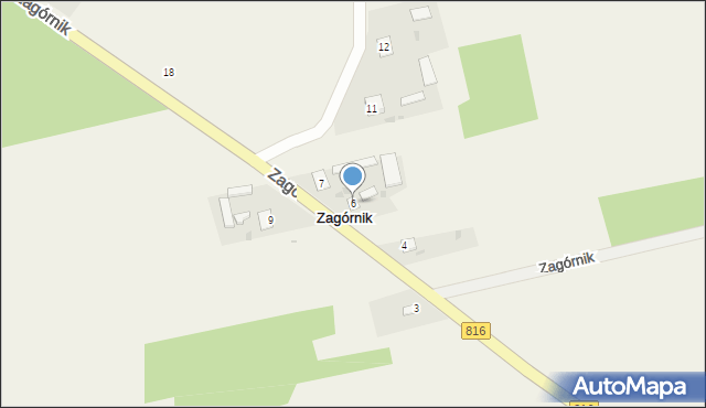 Zagórnik, Zagórnik, 6, mapa Zagórnik