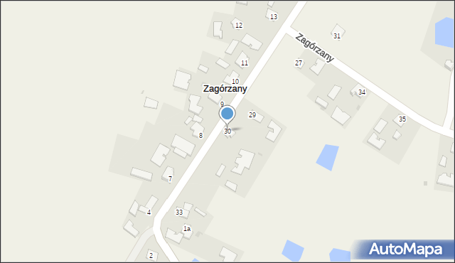 Zagórzany, Zagórzany, 30, mapa Zagórzany