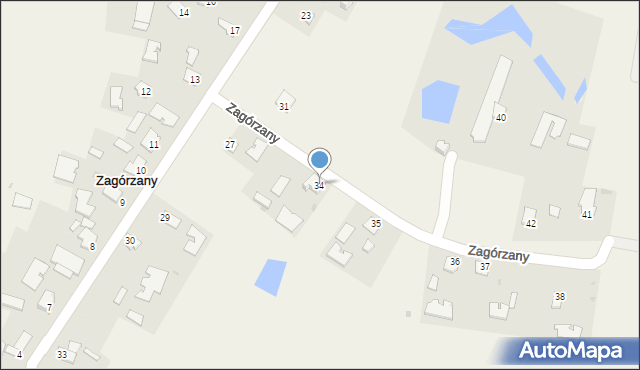 Zagórzany, Zagórzany, 34, mapa Zagórzany