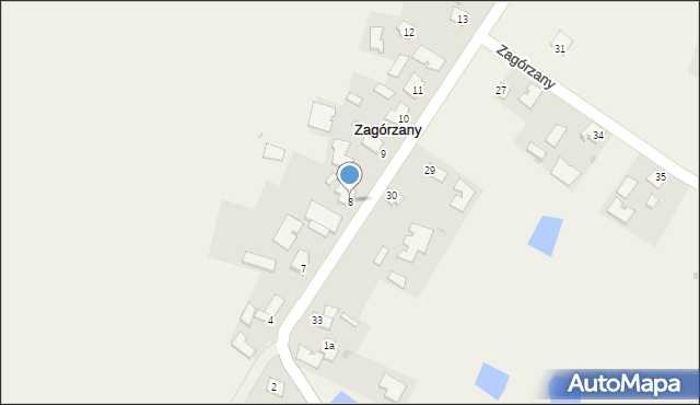 Zagórzany, Zagórzany, 8, mapa Zagórzany