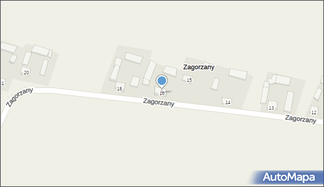 Zagorzany, Zagorzany, 16, mapa Zagorzany