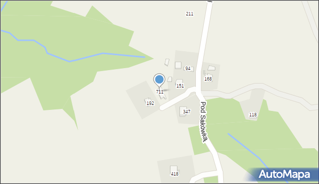 Zagórzany, Zagórzany, 216, mapa Zagórzany