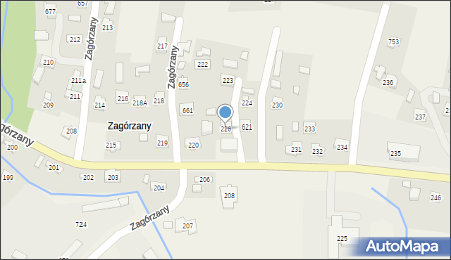 Zagórzany, Zagórzany, 226, mapa Zagórzany