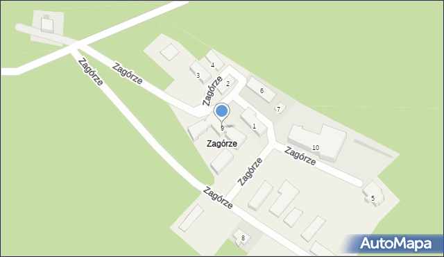 Zagórze, Zagórze, 9, mapa Zagórze