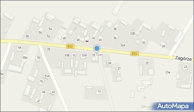 Zagórze, Zagórze, 37, mapa Zagórze