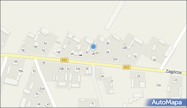 Zagórze, Zagórze, 40, mapa Zagórze