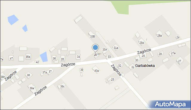 Zagórze, Zagórze, 40, mapa Zagórze