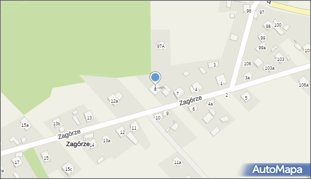 Zagórze, Zagórze, 8, mapa Zagórze