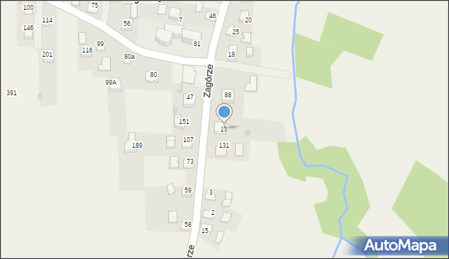 Zagórze, Zagórze, 13, mapa Zagórze