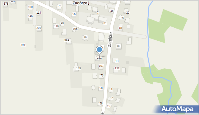 Zagórze, Zagórze, 151, mapa Zagórze