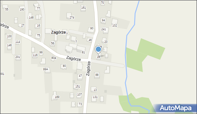 Zagórze, Zagórze, 18, mapa Zagórze