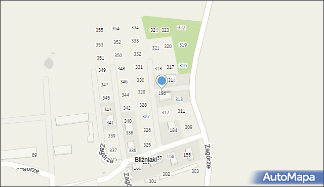 Zagórze, Zagórze, 186, mapa Zagórze
