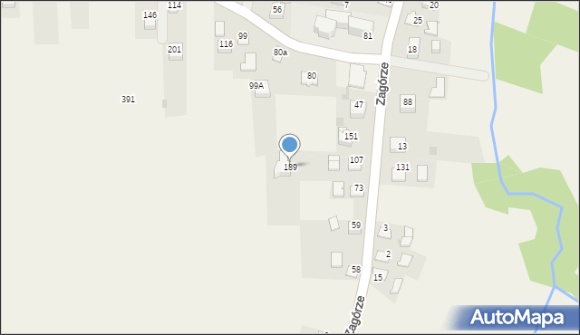 Zagórze, Zagórze, 189, mapa Zagórze
