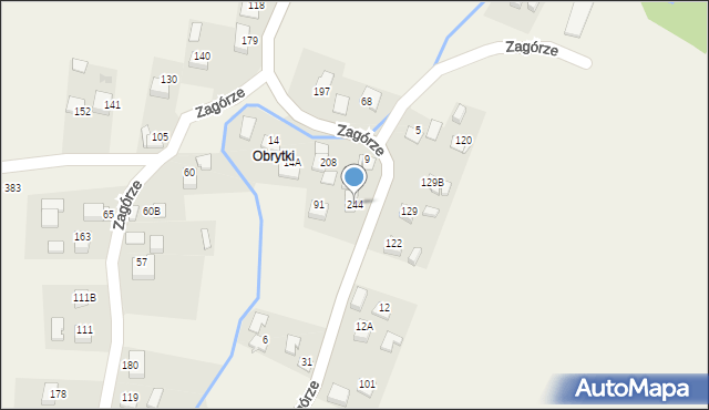 Zagórze, Zagórze, 244, mapa Zagórze