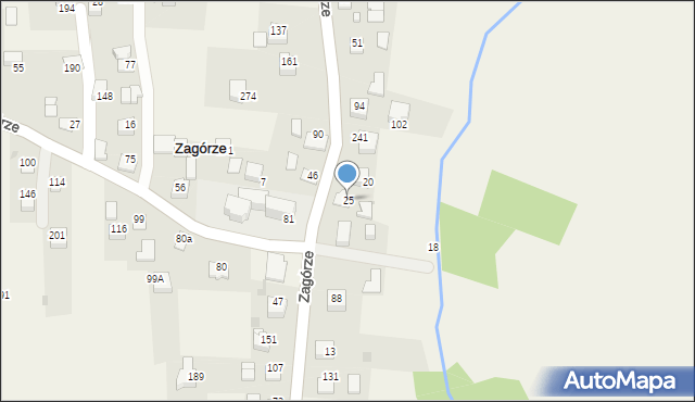 Zagórze, Zagórze, 25, mapa Zagórze