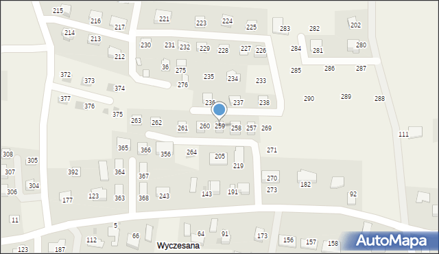 Zagórze, Zagórze, 259, mapa Zagórze