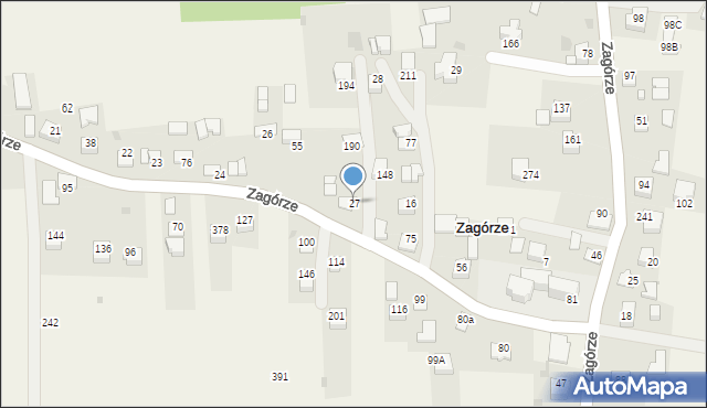 Zagórze, Zagórze, 27, mapa Zagórze