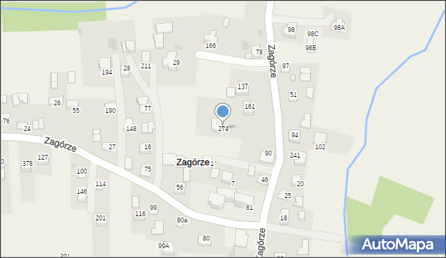 Zagórze, Zagórze, 274, mapa Zagórze