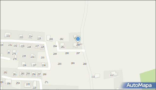 Zagórze, Zagórze, 280, mapa Zagórze