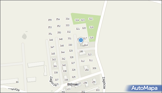 Zagórze, Zagórze, 315, mapa Zagórze