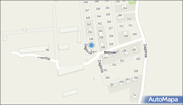 Zagórze, Zagórze, 335, mapa Zagórze