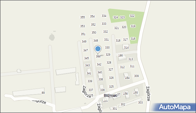 Zagórze, Zagórze, 344, mapa Zagórze