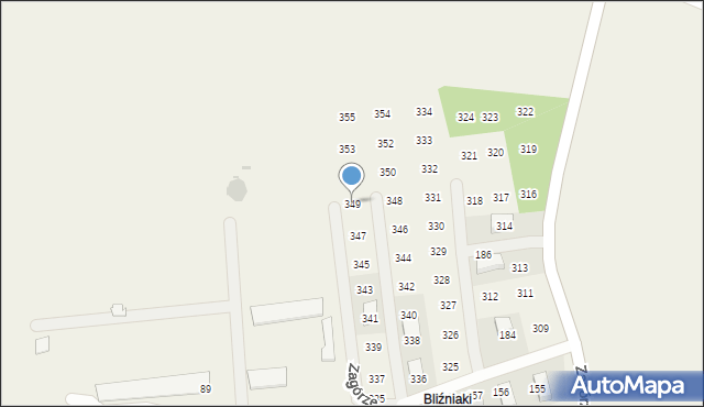 Zagórze, Zagórze, 349, mapa Zagórze
