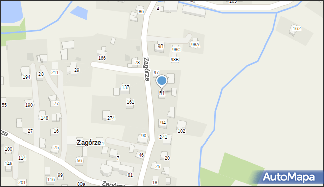 Zagórze, Zagórze, 51, mapa Zagórze