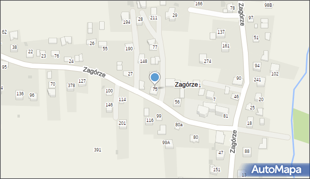 Zagórze, Zagórze, 75, mapa Zagórze