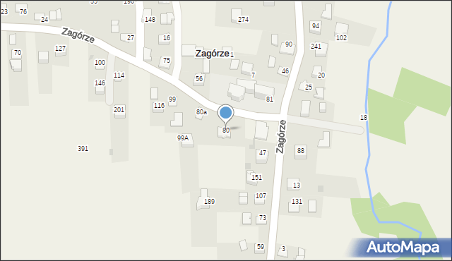 Zagórze, Zagórze, 80, mapa Zagórze