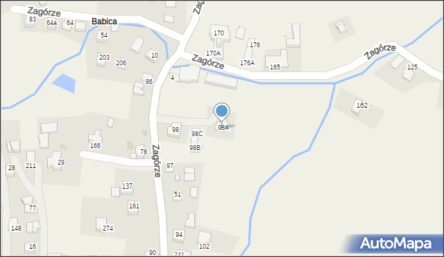 Zagórze, Zagórze, 98A, mapa Zagórze