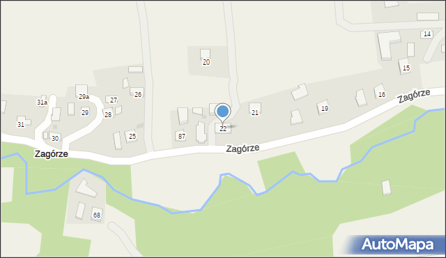 Zagórze, Zagórze, 22, mapa Zagórze