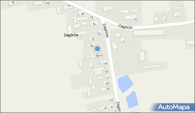 Zagórze, Zagórze, 50, mapa Zagórze