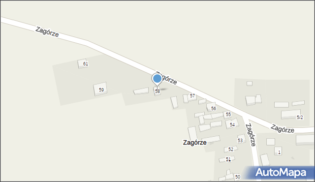 Zagórze, Zagórze, 58, mapa Zagórze