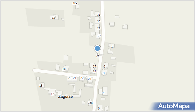 Zagórze, Zagórze, 26, mapa Zagórze