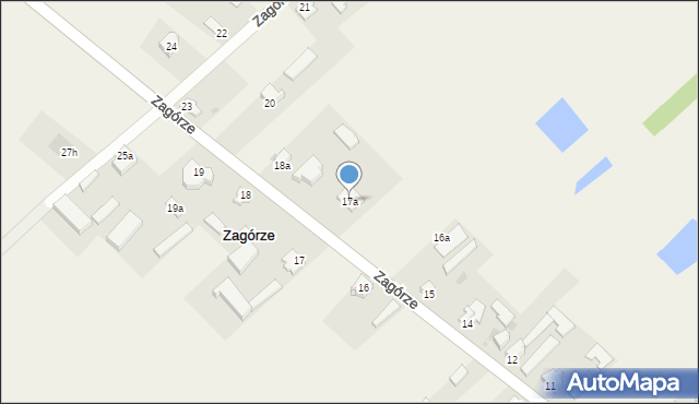 Zagórze, Zagórze, 17a, mapa Zagórze
