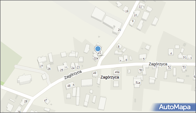 Zagórzyca, Zagórzyca, 22, mapa Zagórzyca