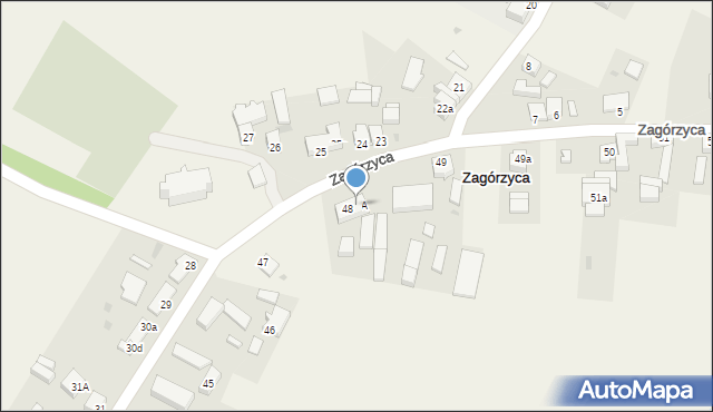 Zagórzyca, Zagórzyca, 48A, mapa Zagórzyca