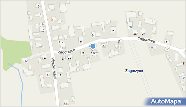 Zagorzyce, Zagorzyce, 23A, mapa Zagorzyce