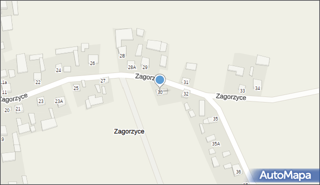 Zagorzyce, Zagorzyce, 30, mapa Zagorzyce