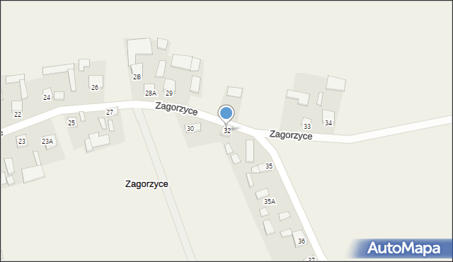 Zagorzyce, Zagorzyce, 32, mapa Zagorzyce