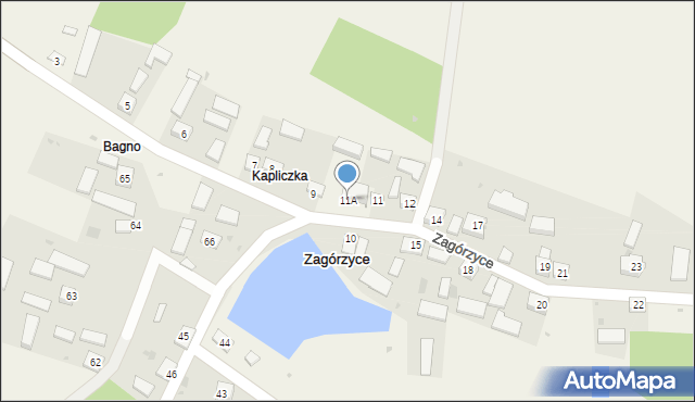 Zagórzyce, Zagórzyce, 11A, mapa Zagórzyce