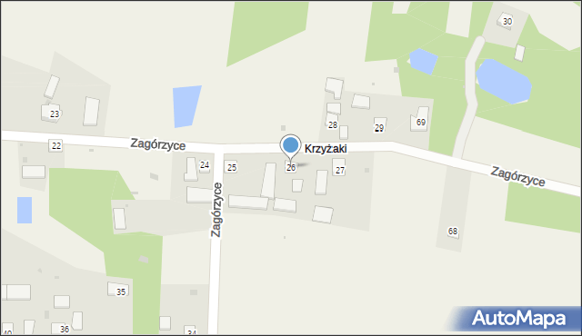 Zagórzyce, Zagórzyce, 26, mapa Zagórzyce