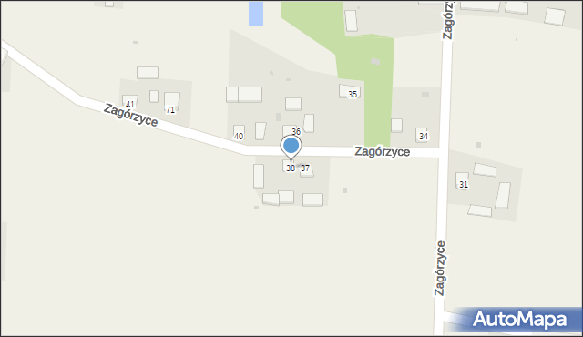 Zagórzyce, Zagórzyce, 38, mapa Zagórzyce