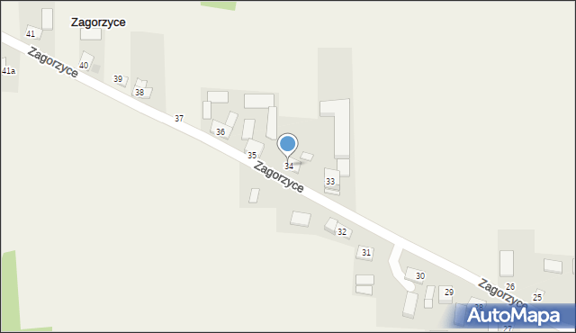 Zagorzyce, Zagorzyce, 34, mapa Zagorzyce