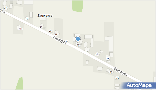 Zagorzyce, Zagorzyce, 36, mapa Zagorzyce